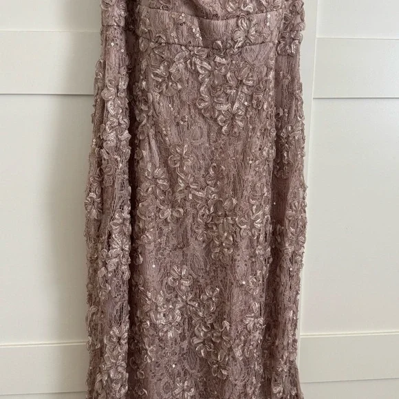 Xscape Off-Shoulder Lace Maxi Dress - Beige - Picture 6 of 7